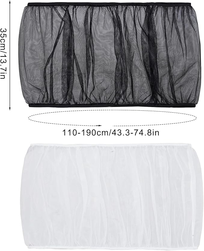 Fengek 2 Pcs Adjustable Bird Cage Cover & Seed Catcher Net - Stretchy Bird Cage Accessories for Night Cover & Seed Guard (White + Black, XL)