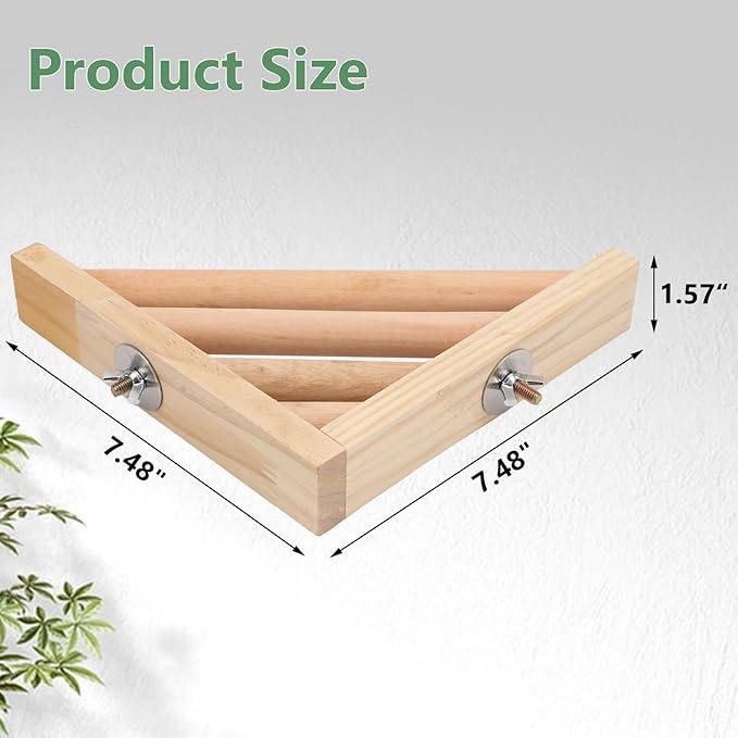 Litewoo Bird Perch Corner Platform Stand Shelf for Birds Budgie Parakeet Cockatiel Conure Cockatoo（2PC）