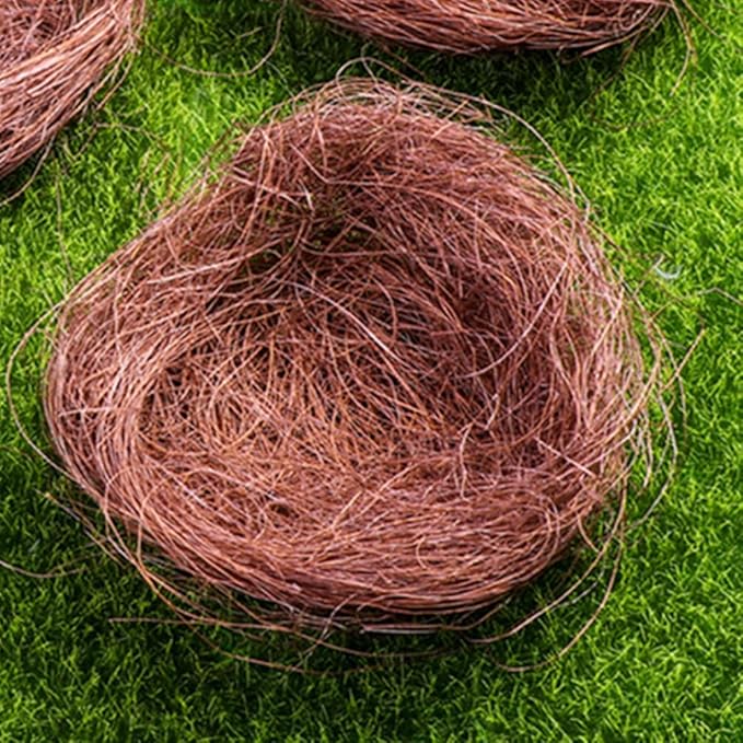 Veemoon 16 Pcs Mini Bird Nests,4. 72 Inch Artificial Bird Nests for Crafts Landscape Ornaments for Home Patio Garden Yard Wedding Holiday Easter Decoration