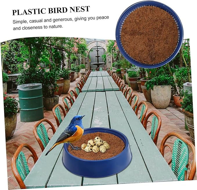 Reusable Pigeon Nesting Bowls with Nesting Pads 10.23X10.23X2.44In Durable Bird Cage Accessories for Breeding Hatching Indoor Outdoor Use
