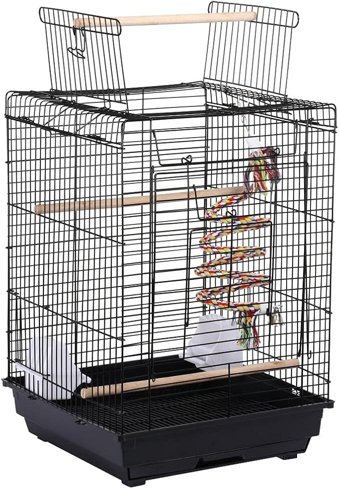 Topeakmart Heavy Duty Open Top Travel Bird Cage Carrier for Bird Canary Cockatiel Small Parrots