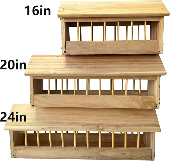 Pigeon Feeding Trough Bird Feeding Dish Dispenser Wooden Feeder Wooden Feeder Food Tool Chicken Duck Poultry House (25cm 8 Holes)