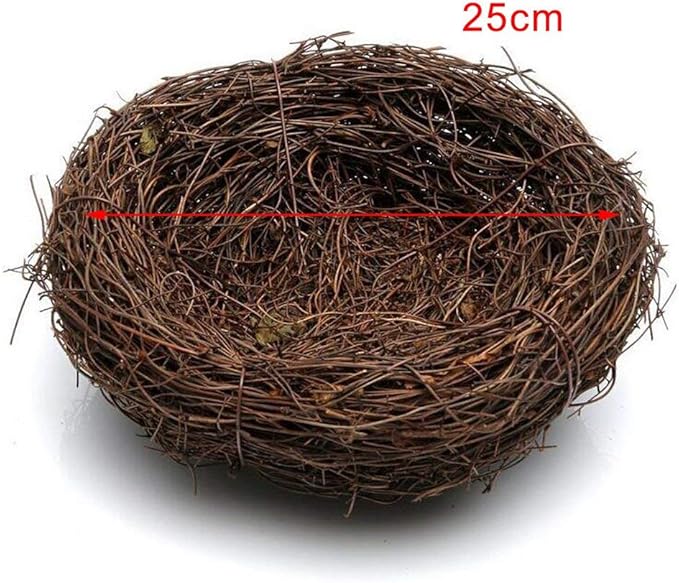 Nest Rattan Artificial Birds Small Animals Decoration Garden Field Accessories 25 cm