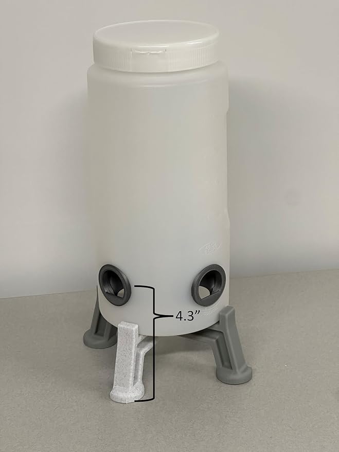 Quail Feeder Container with Feeding Ports and Stand | Ports are 3D Printed | Made in USA (4-Quart, Mint Green)