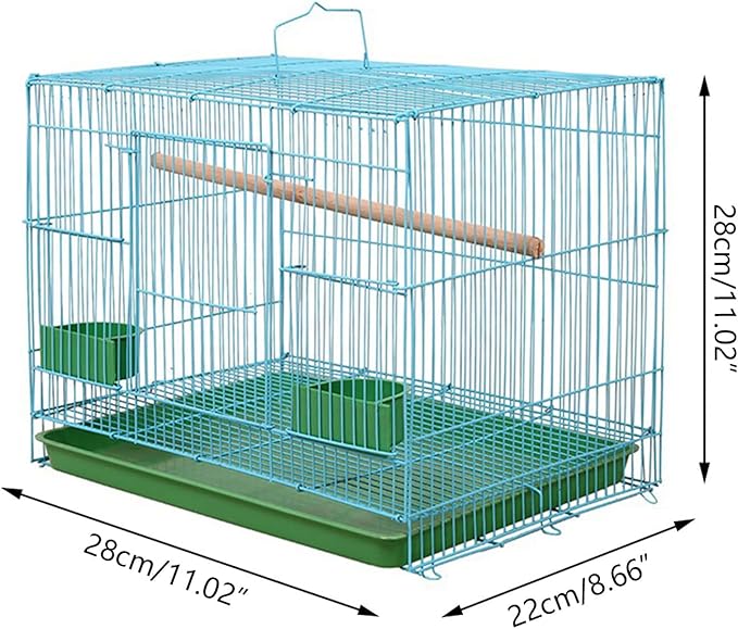 Wire Rectangular Small Cage for Small Birds and Canaries Rekord Equipped Feeders