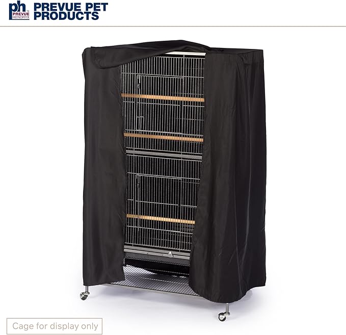 Prevue Pet Products Extra Large Bird Cage Cover - Good Night Cage Cover, Bird Accessories, Blocks Light, Breathable Nylon Fabric, Fits a Variety of Cage Sizes - Black, Size Large