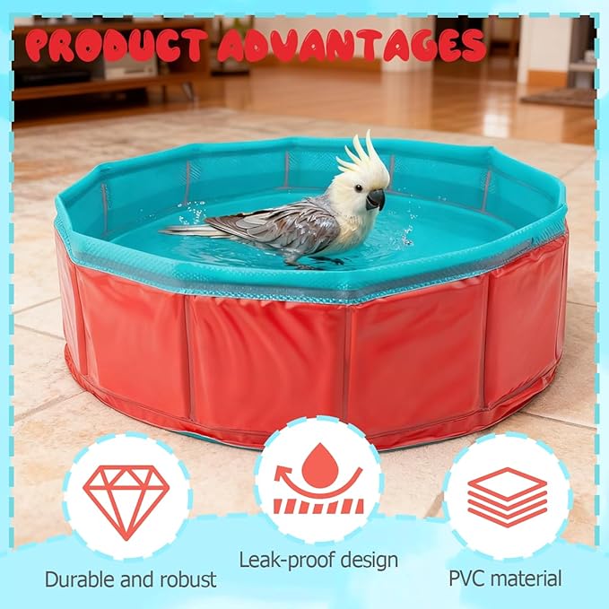 Portable Conure Bathtub,Parrot Bath Tub for Outdoor,Outdoor Travel Multi Functional Portable Parrot Bath,Suitable for Small to Large Birds African Grey Budgerigar Parakeet African Parrot.