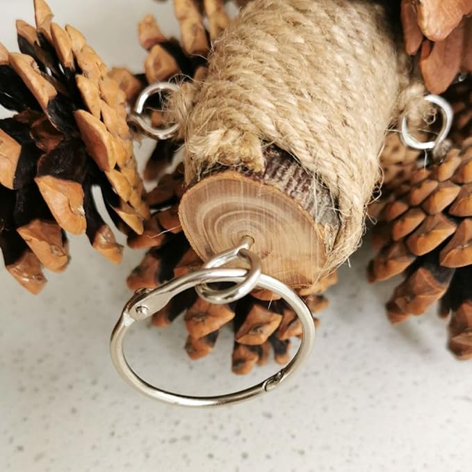 Parrot Toys Natural Pine Cones Bird Chew Toys Hanging Chewing Sticks Toys Bird Cage Toys for Conures Parakeets Cockatoo Cockatiel (with 18 Pinecones)