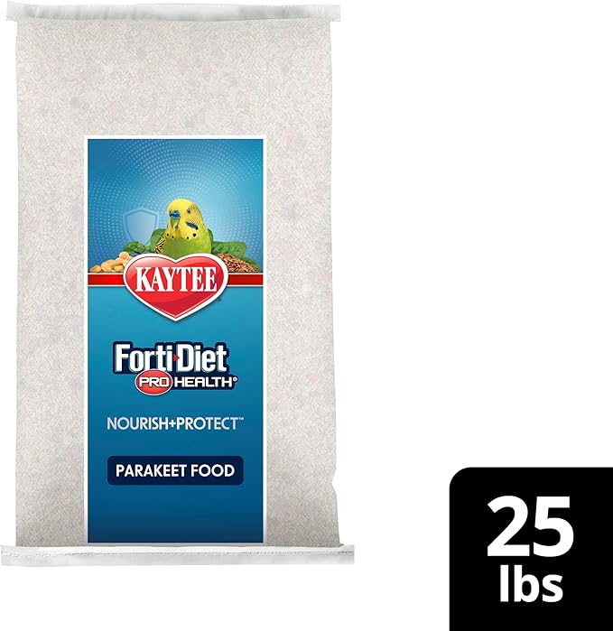Kaytee Forti-Diet Pro Health Nourish+Protect Parakeet Food, Comprehensive Nutrition Backed by Science, Digestive Health, Immune Support, 25 pounds