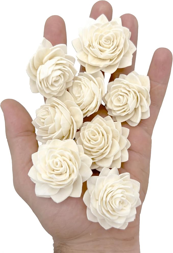by M&M 5182 Pk8 Mini Sola Shred Lotus - Handmade Lightweight Wood Bird Foot Toys, Easy to Shred, Superb Parts for Small Size Birds Budgie Finch Canary Cockatiel Lovebird Parrotlet