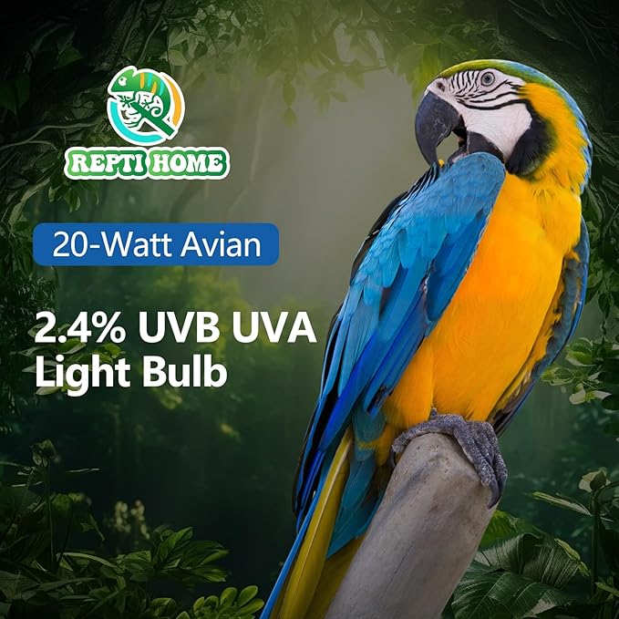 UVA UVB Light Bulb for Birds 2.4 UVB 20W Compact Flourescent Lamp for All Kinds Captive Birds