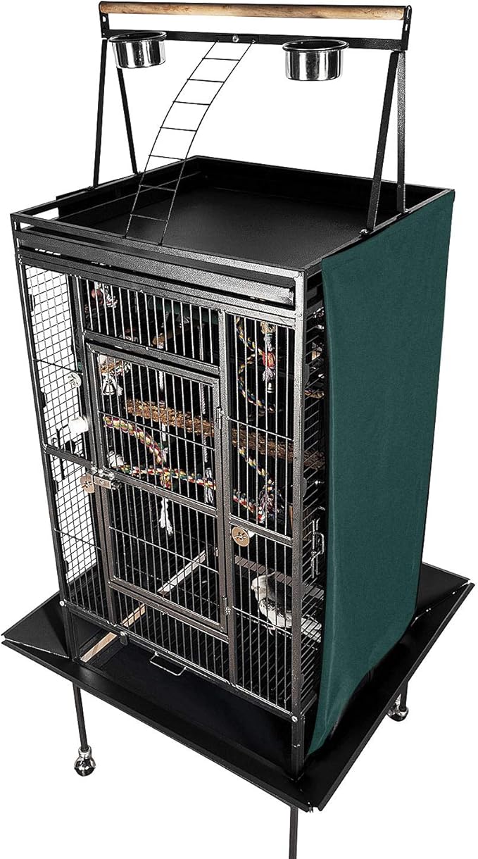 Colorday Good Night Bird Cage Cover for Large Bird Cage with Play Top (Patented), Green 68"