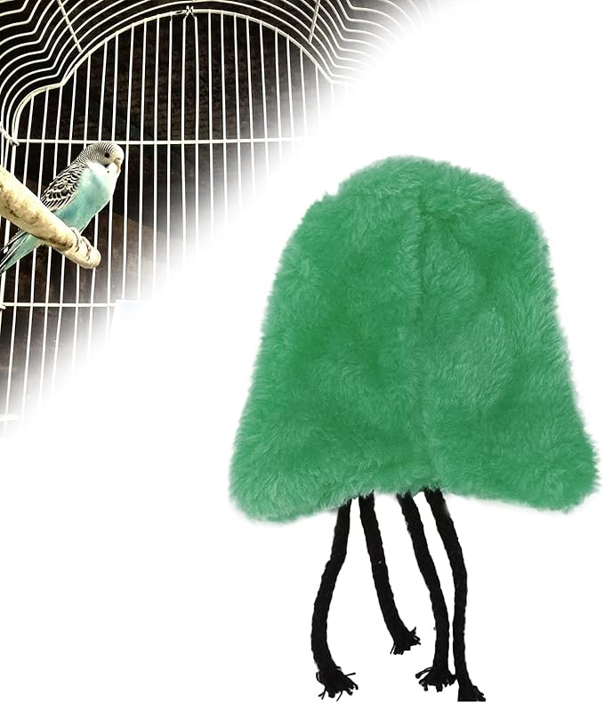 Parrot Warm Plush Fleece Bird Blanket Cuddle Nest Sleeping Nest Birds Cage Hanging Bed House for Parakeet Cockatiel(S Green)