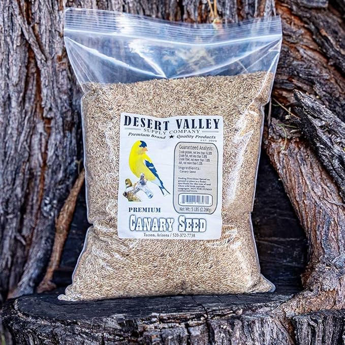 Desert Valley Canary Seed, All Natural, Non-GMO Premium Wild Bird Food for Canaries, Finch, Song Birds, Dove and More (5 Pounds)