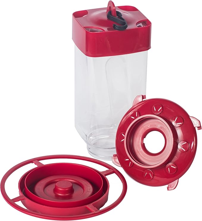 First Nature, 32oz. Hummingbird Square Bee Proof Feeder, Economical 32 Oz Bottle: Makes Up to 128 Oz of Nectar When Mixed with Water, 993055-306