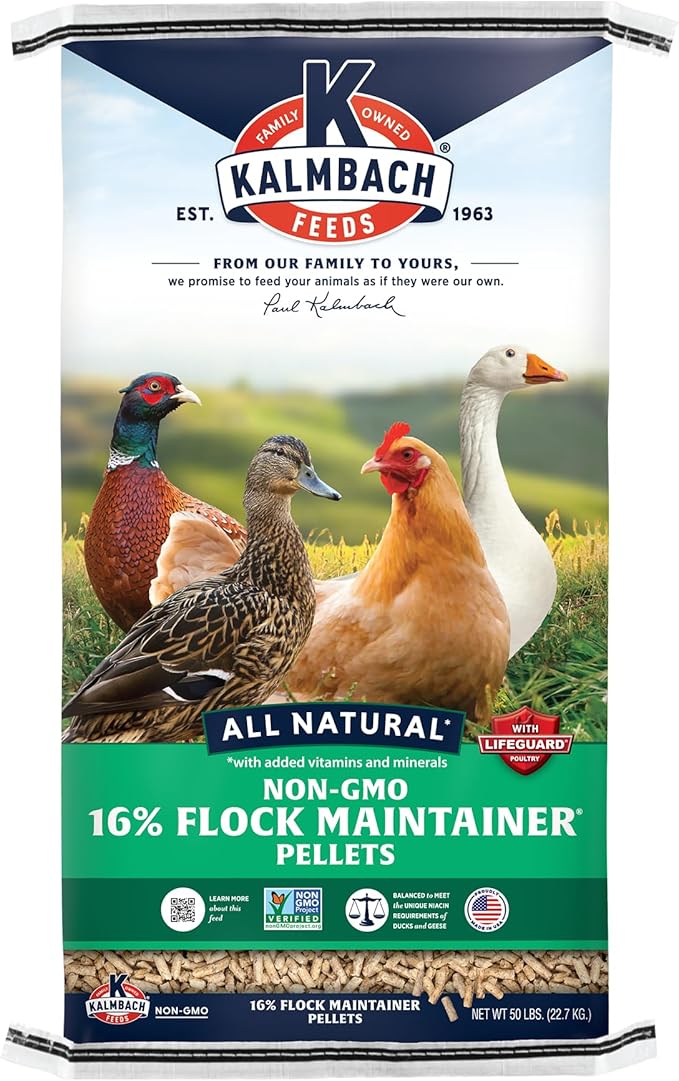 Kalmbach Feeds All Natural Non-GMO Flock Maintainer Pellets for Mixed Flocks of Poultry