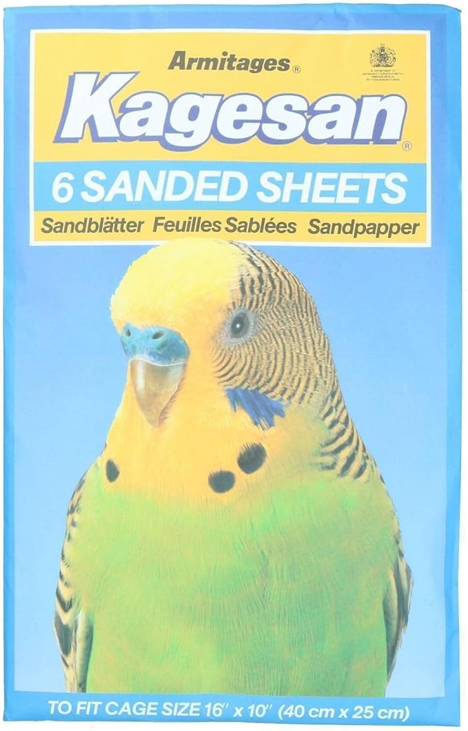 AB Tools 36 Sanded Sheets Sandpaper Cage Lining Budgies Caged Birds 25x40cm