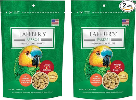 LAFEBER'S Parrot Pellets (Classic, 1.25 Ib Pack of 2)