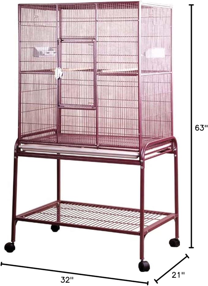 A&E Cage Co. Flight Cage & Stand, 32"x21", Burgundy