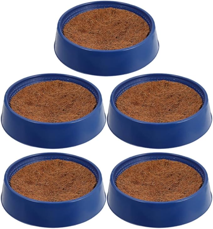 Ipetboom Pigeon Nest, Reusable Bird Nest Set with 5 Replaceable Pads for Indoor and Outdoor Use, Durable Plastic Bird Pad for Breeding, 10.23 X 10.23 X 2.44 Inches, Blue
