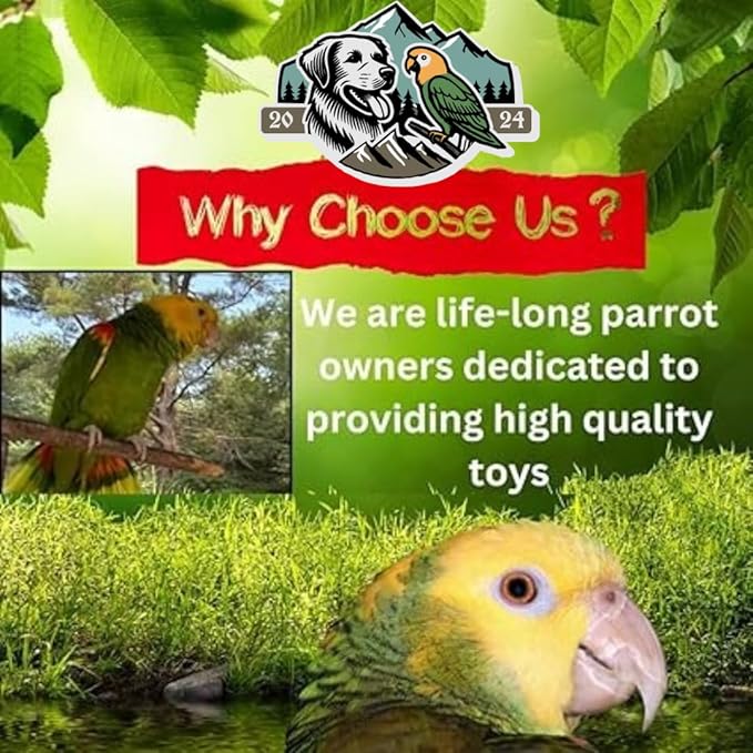 Exquisite Pets Parrot Toy Chew Toy for Amazon Parrots Medium & Large Birds All-Natural Wood Shredding Forraging Chewing