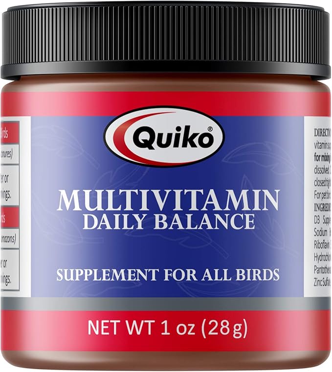 Quiko Multivitamin Daily Balance Vitamin & Mineral Supplement for All Pet Birds, 1.0 Ounce