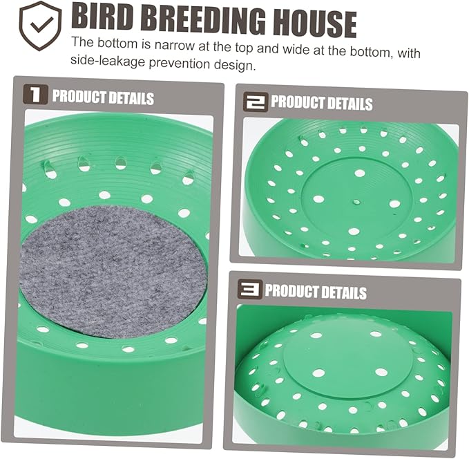 3pcs Pigeon Nest Basin Plastic Bird Breeding Supply for Comfortable Incubation Breathable Design for Pigeons and Birds