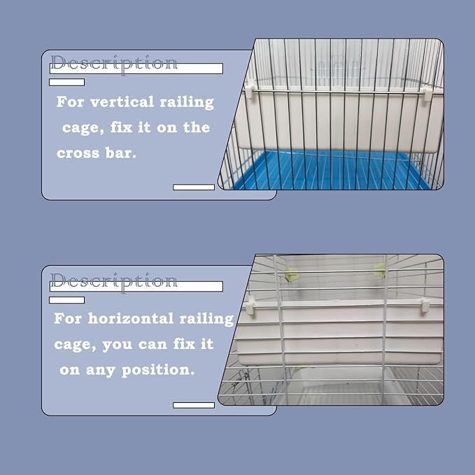 IBWell 2 Pack Bird Feeder for Cage Bird Food Bowl Parakeet Feeder Bird Water Parrot Feeder