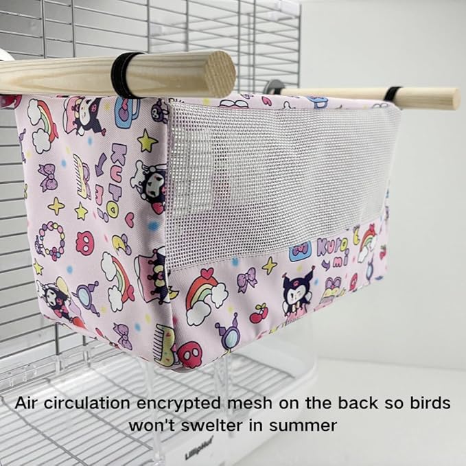 Large Spring Summer Breathable Bird Nest House, Bird Bed for Cage, Parrot Nest Snuggle Shed Hut for Four Seasons, Easy to Install for Quaker Lovebirds (Small,Purple)