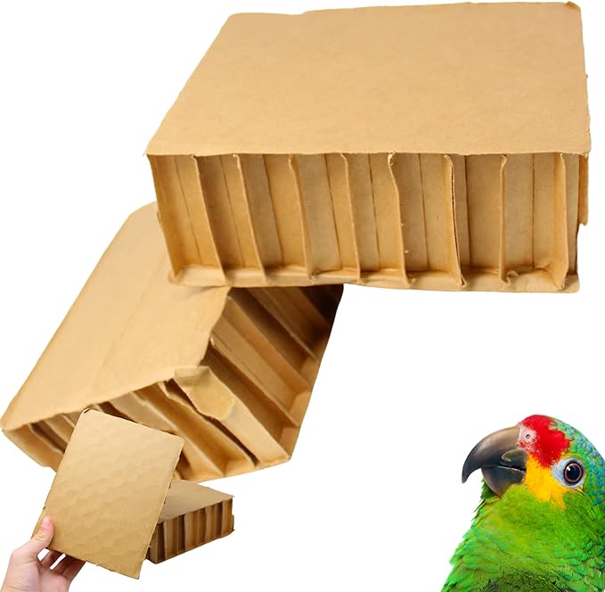 Bonka Bird Toys 2292 - Pack of 2 Jumbo 8-Inch Cardboard Blocks - Foot Talon Craft Part for Chew Treats - Ideal for Amazon, African Grey, Conures
