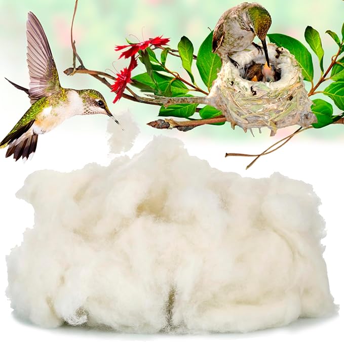 Hummingbird Nesters Bird Nesting Material Holder for Wild Birds Humming Bird House Materials Gifts for Bird Watching Nature Lovers Refillable Outdoor Bird Station (Cotton Nesting Material)