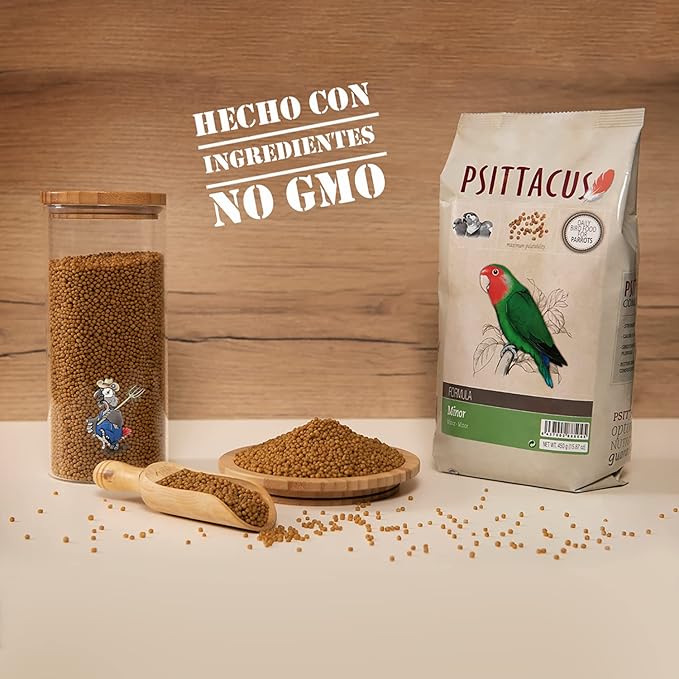 Psittacus Minor 1 lb | Complete Pellet Diet for Lovebirds, Parrotlets and Green Cheeks | Premium Food for Birds, 100% no-GMO