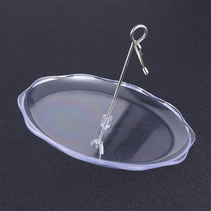 Balacoo Pet Parrot Feeder Stainless Steel Fork Plastic Fruit Plate Bird Feeding Dish 20cm Rod Easy Cleaning Parrot Cage Accessory