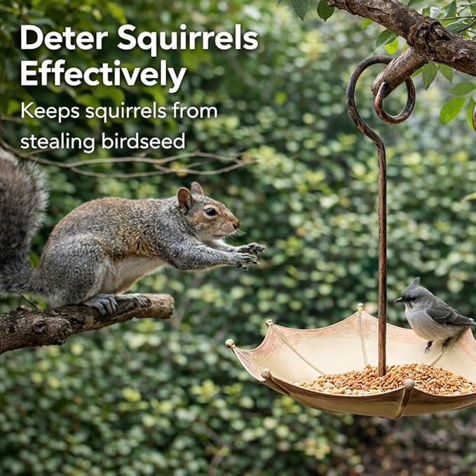 Mini Umbrella Bird Feeder Whimsical Garden Charm Hummingbird Feeders Station for Outdoors Hanging Metal Tray Birds Bath Waterer Shade Cover Garden Gifts for Wild Patio Yard Tree Decor