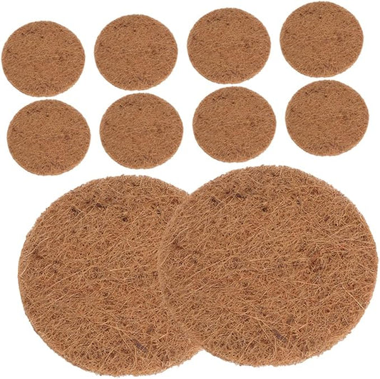 Coconut Fiber Nesting Pads 10Pcs Round Bird Nest Mats for Pigeons Parrots and Chickens Soft Egg Breeding Substrate Comfortable Pet Resting Mat