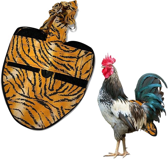 Hen Holster Premium Starter Kit - Bird Diaper, Wrap Around for Hens, Roosters, Ducks - Leak-Proof, Comfortable Bird Harness with Sewn-in Liner, Secure Hook & Loop Closure - XL, Tiger
