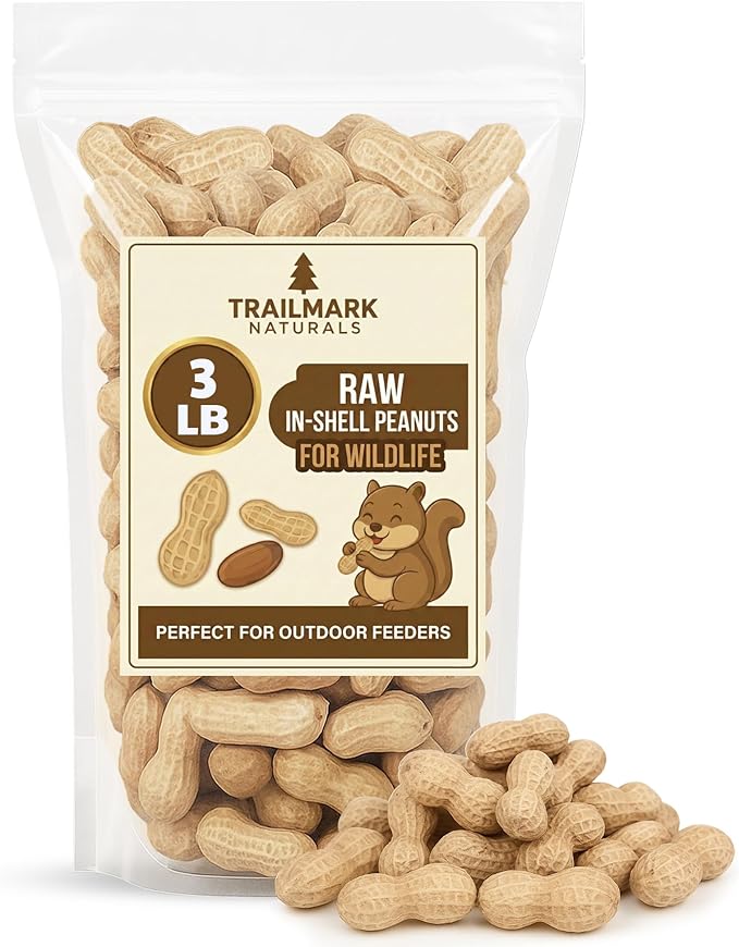 3 LB - Raw Peanuts For Squirrels, Raw In Shell Peanuts For Birds and Wildlife- Squirrel Food, Wild Bird Seed - Grown in The USA