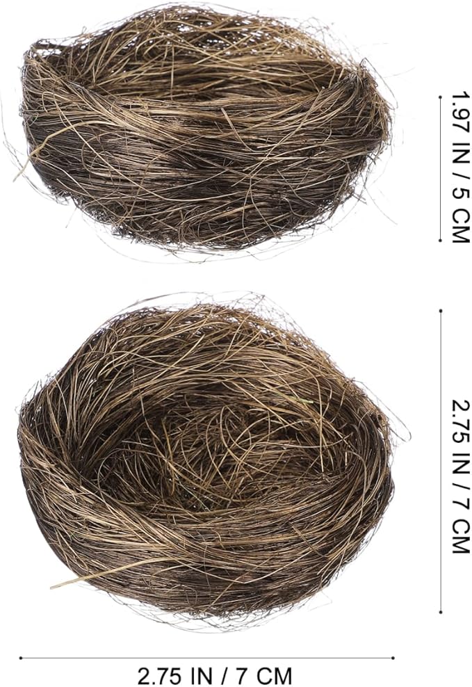Milisten 16pcs Simulated Bird Nest Mini Artificial Bird Nest Fake Ornament for Christmas Tree Decor Wedding House Home Crafts Garden Moss Easter Party Decor