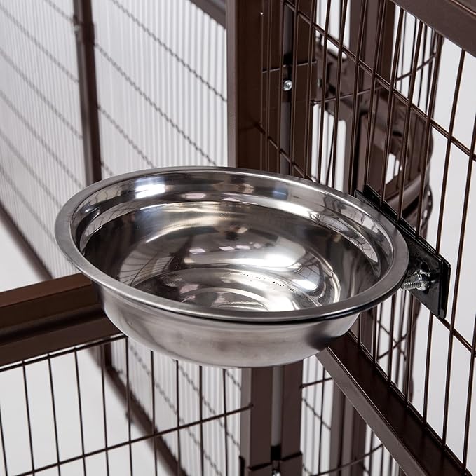 Large Walk-in Cages Heavy Duty Bird Cage Outdoor Aviary Parrot Macaw Conure Lovebird Pet House Finch Parakeet Cockatiel Macare Birdcages Brown