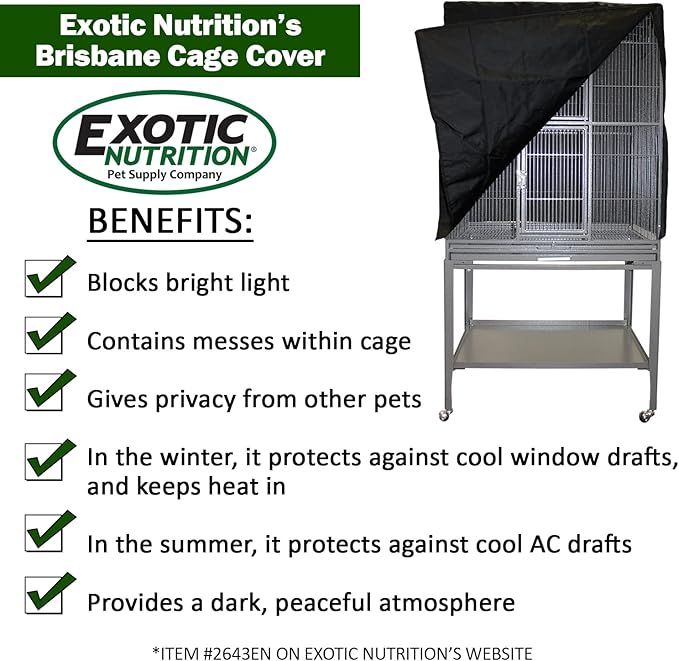 Exotic Nutrition Brisbane Cage Cover - Durable & Custom-Fitted