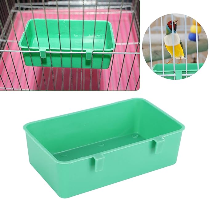 10Pcs Bird Seed Food Feeding Cups Plastic Hanging Bowl for Poultry Parakeet Budgie Cage