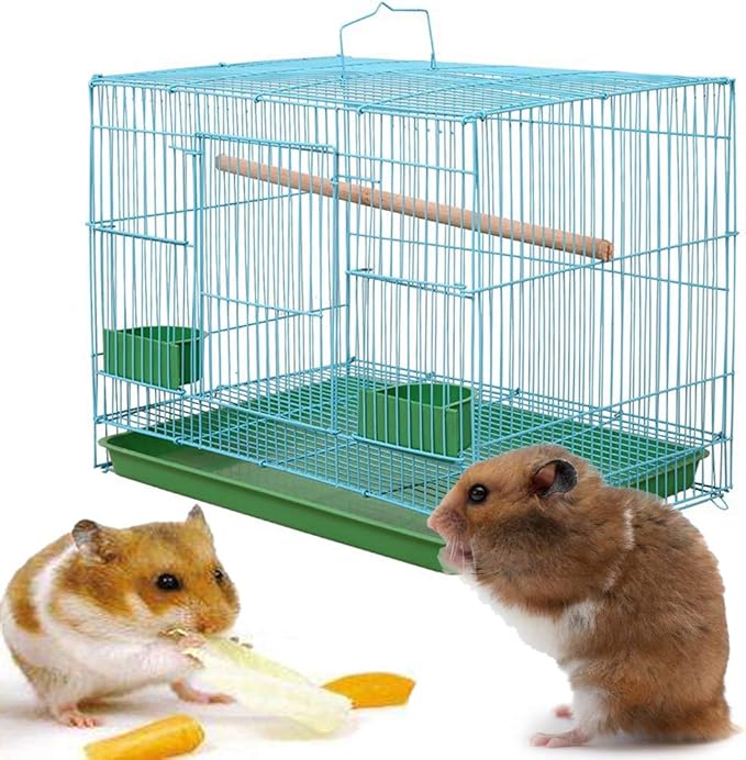 Wire Rectangular Small Cage for Small Birds and Canaries Rekord Equipped Feeders
