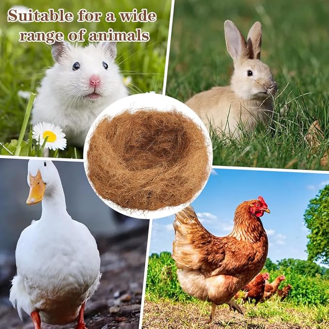 CREATCABIN Coconut Fiber for Bird Nests Bird Nesting Material Canary Nesting Material Coconut Bird Nest Finch Loose Bedding Substrate for Cage Gardens Tree Trunks Budgie Hummingbird 100g(3.5oz)