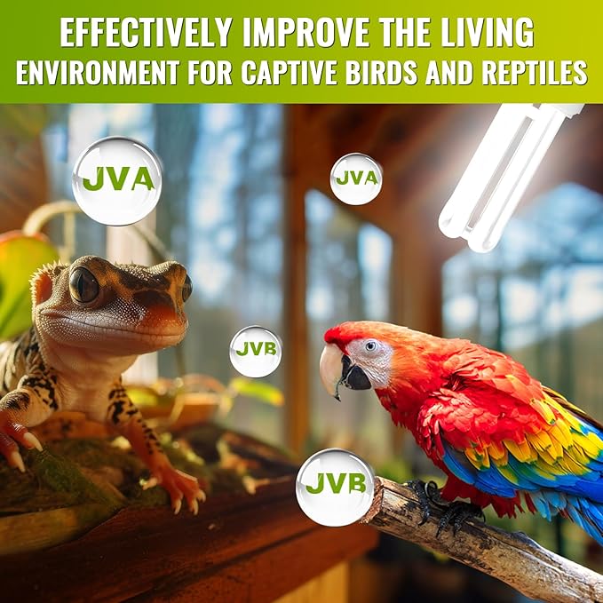 DoRight UVB 5.0 Bulb for Birds Compact Fluorescent Light Bulb E26, UVB 5.0 Bird Light Bulb Compact UVB Lamp Bird Cage UVB Light for Captive Birds, Reptiles