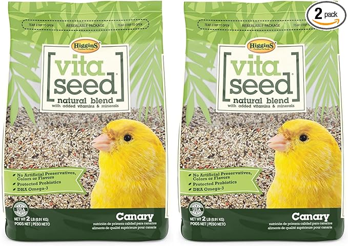 Higgins 2 Pack of Vita Seed Natural Blend Canary Food, 2 Pounds Each
