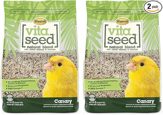 Higgins 2 Pack of Vita Seed Natural Blend Canary Food, 2 Pounds Each