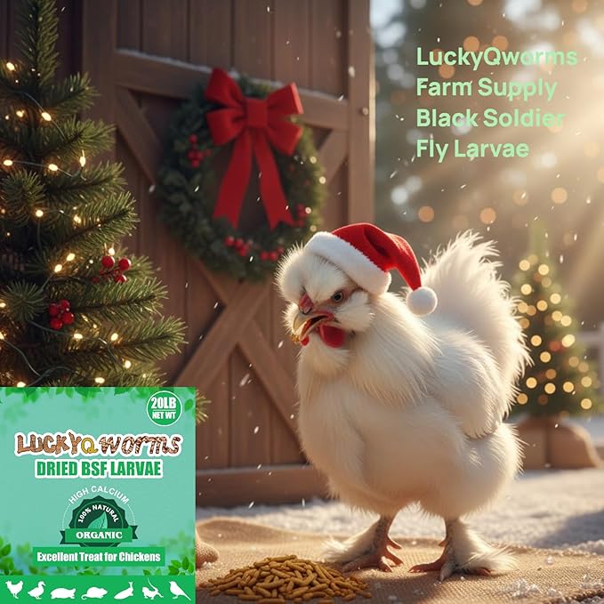 Dried Black Soldier Fly Larvae 20LBS, 85X More Calcium Than Mealworms High-Protein BSF Larvae Chicken Treats Non-GMO BSFL for Chickens, Hens, Ducks, Wild Birds