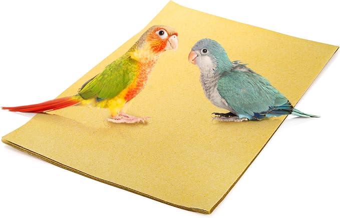 Okllen 50 Pieces Gravel Liner Paper for Bird Cage, 11 x 17 inch Birdcage Liner Pet Bedding Accessories, Parrot Cage Sandpapers