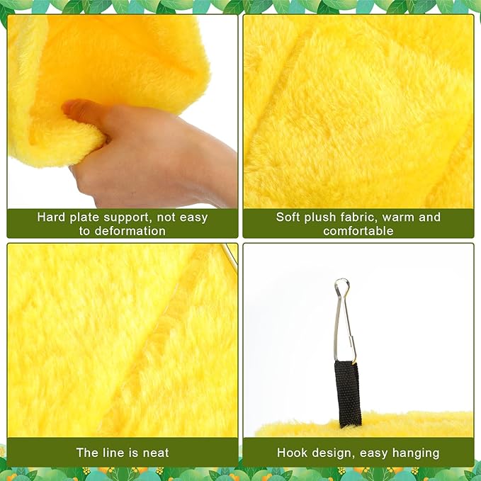 AceOrbit 4 Pcs Winter Warm Bird Nest for Cage Plush Birds Hanging Snuggle Cave 6.7" and 9.5" House Shed Hut Parakeet Sleeping Bed Hammock Fluffy Birds Hideaway Tent for Small Parrot(Cute,Diamond)