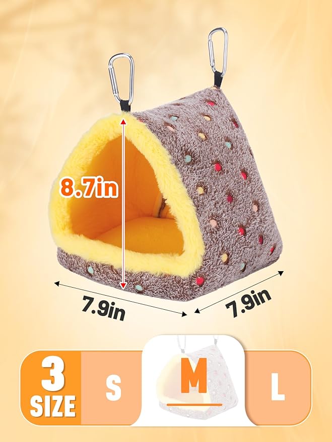 Medium Winter Warm Bird Nest for Cage - Comfortable Bird Bed with Support Board, Hanging Hammock Shed Hideaway Hut Gift for Cockatiel Monk Parrots Sun Conure